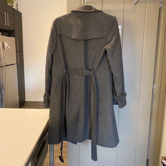 Uniqlo Grey Wool Trench Coat - Picture 6 of 8